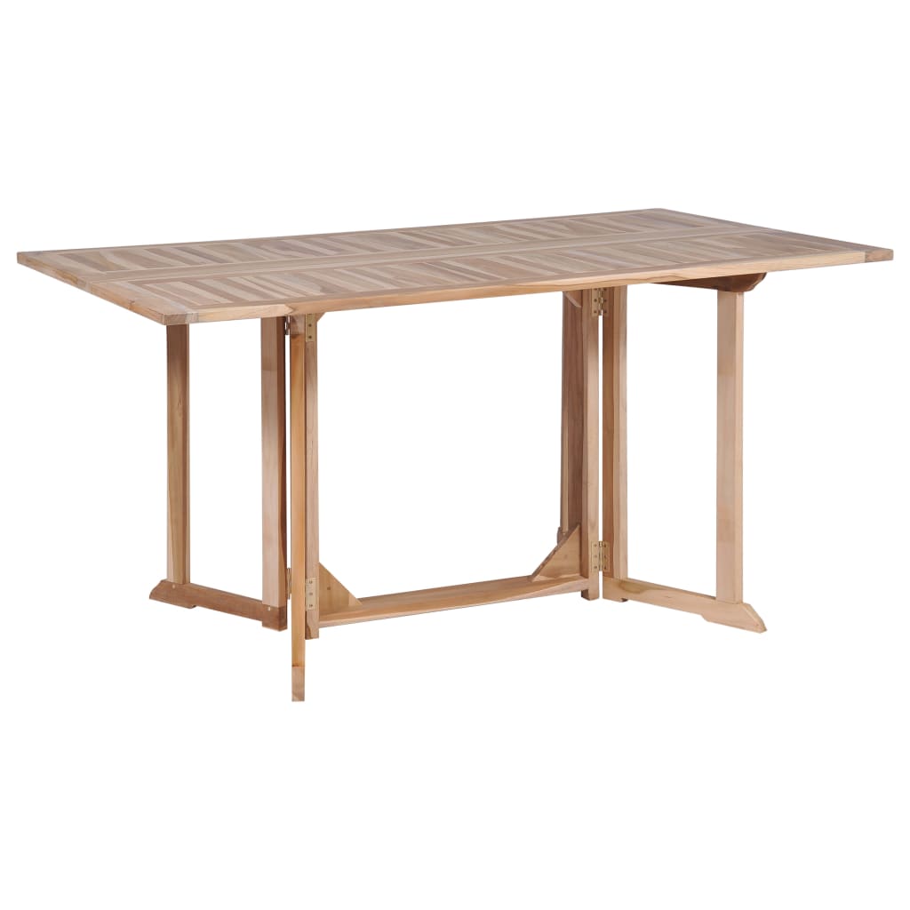 7 Piece Folding Outdoor Dining Set Solid Teak Wood